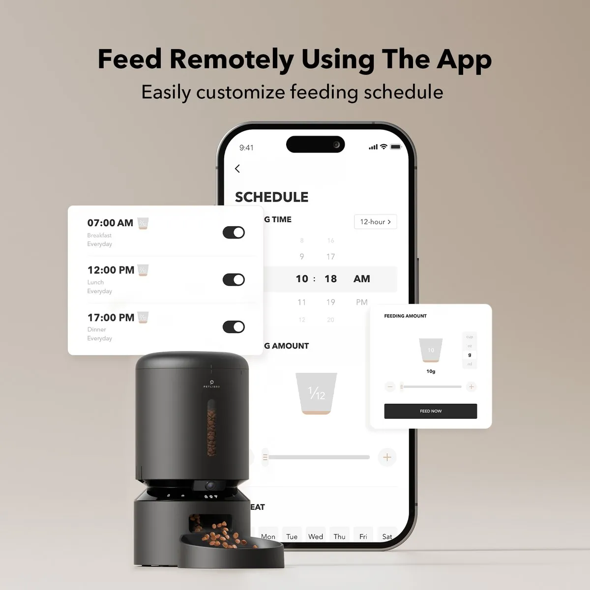 Official Petlibro product photograph of the Granary camera monitoring feeder, the model whose indicator light behaviour changed after a firmware update according to owners in r/Petlibro